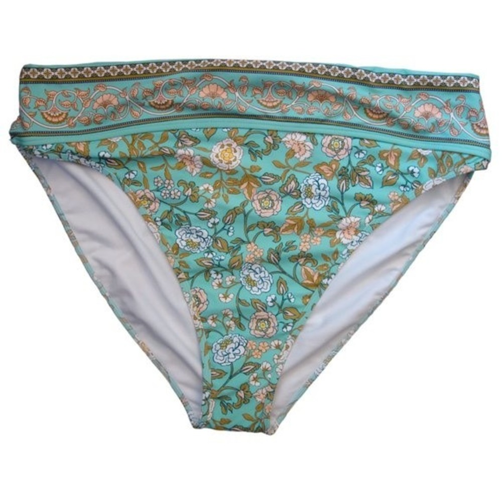 Freshwater Bikini Bottoms, Blue w/ Floral Pattern, Women's Size XXL (20) NWT